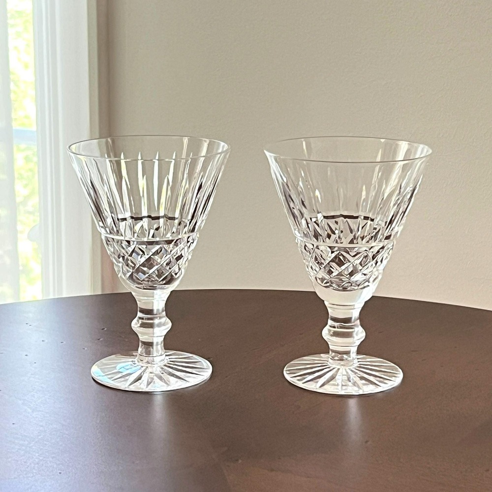 Waterford Tramore Claret Wine Glasses Set of 2 Crystal Stemware 5 1/4" Tall